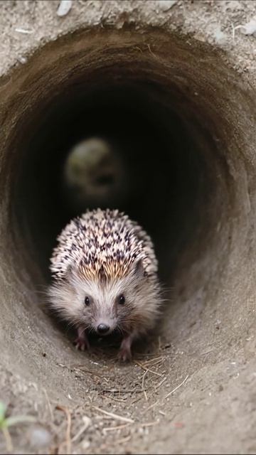Ежик в тоннеле: приключения и исследования #ежик #природа #приключения