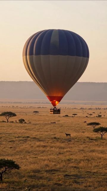 Волшебство воздушного шара над саванной #приключение #пейзаж #эксплорация