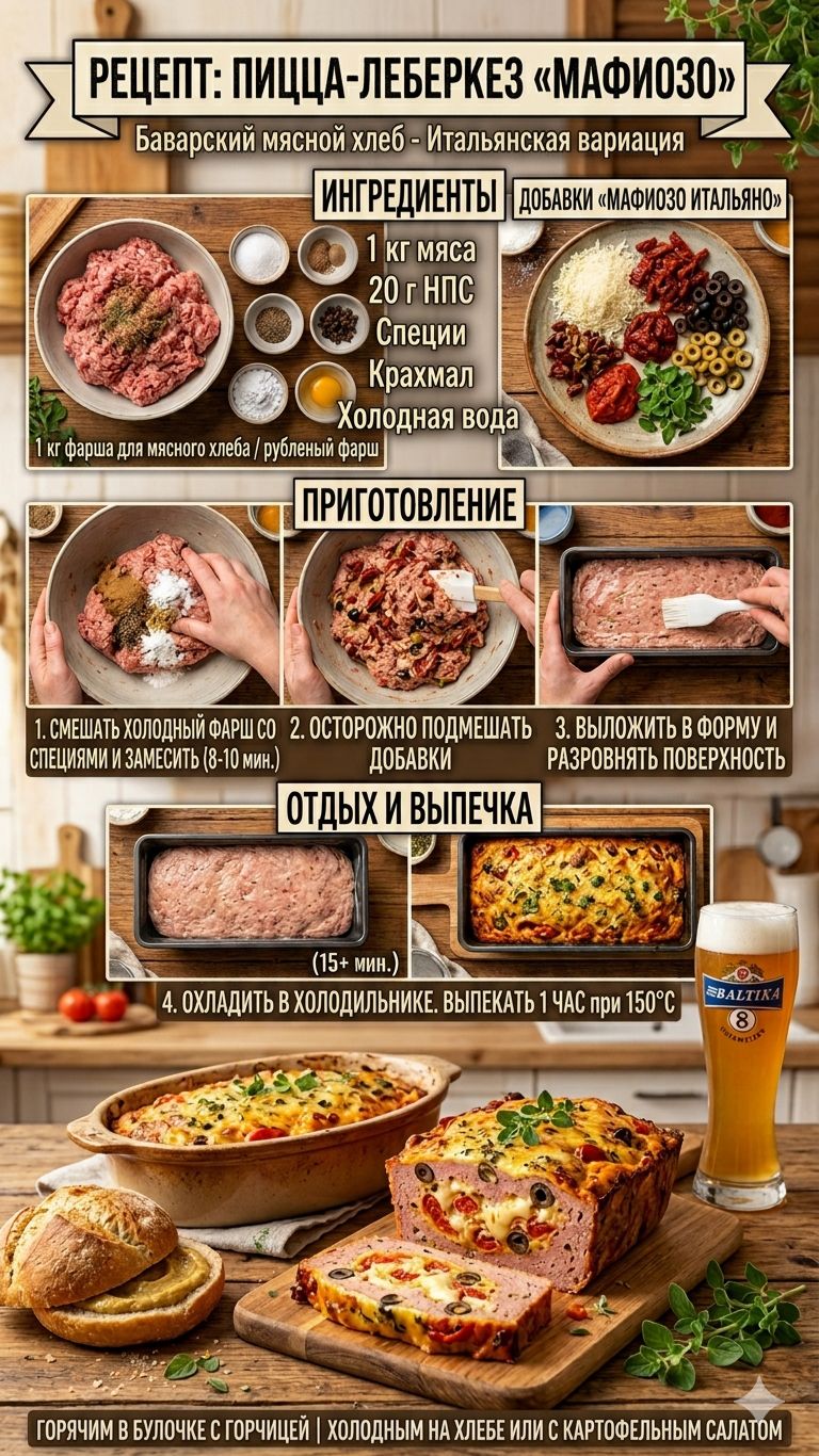 🇩🇪 Итальянский мясной хлеб «Мафиозо»