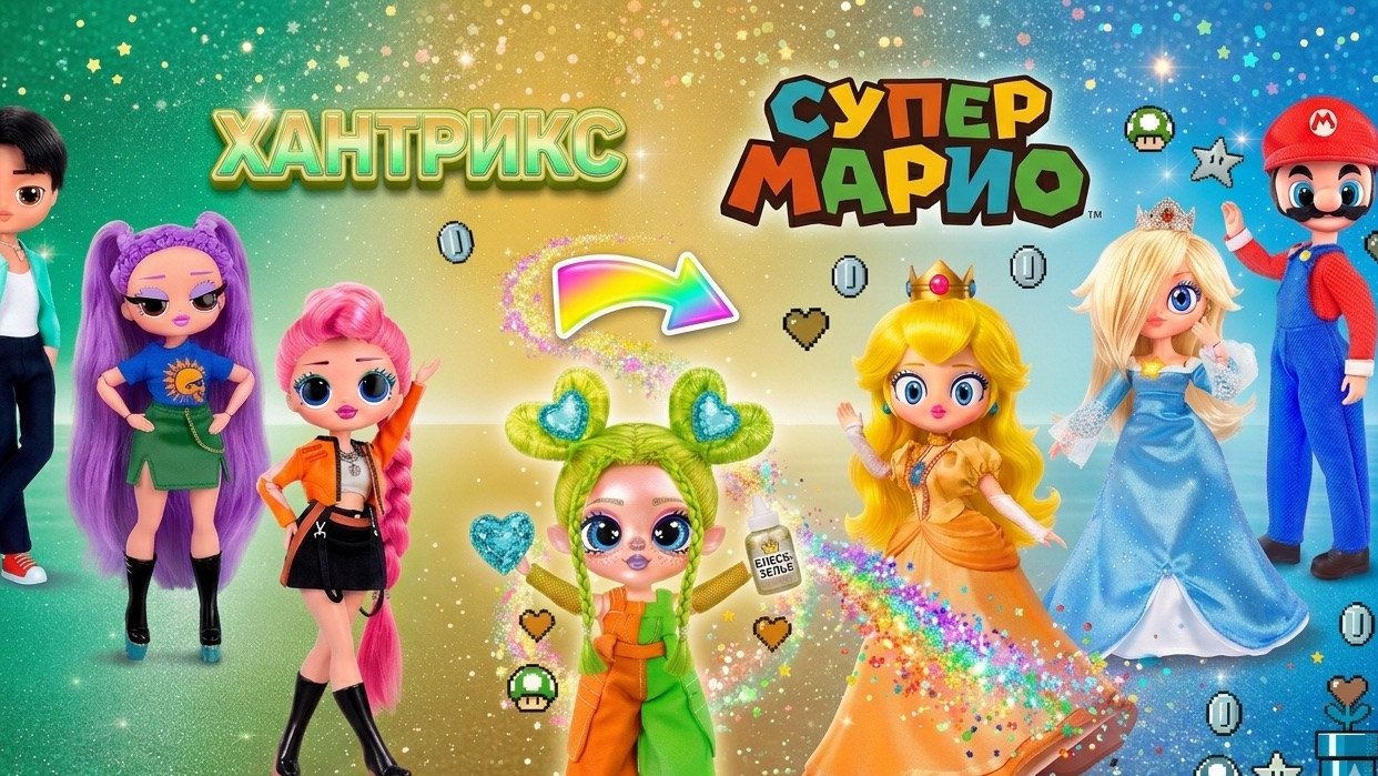 Кейпоп Охотницы на Демонов: Руми, Мира и Джину в стиле Супер Марио! Поделки для кукол ЛОЛ ОМГ!