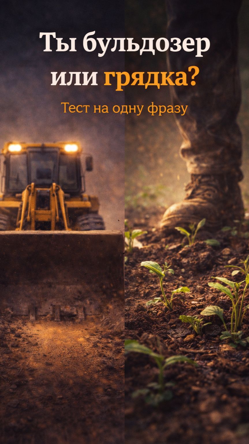 Ты бульдозер или грядка? Тест на одну фразу