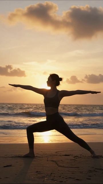 Йога на пляже: вдохновение и гармония #йога #покой #природа