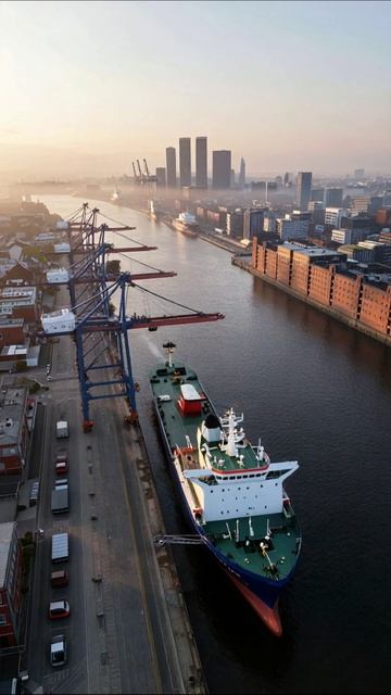 Городской порт: жизнь на воде и берегу #порт #корабли #город