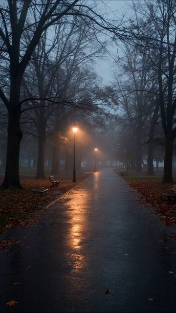 Тайна туманного парка #туман #парк #осень