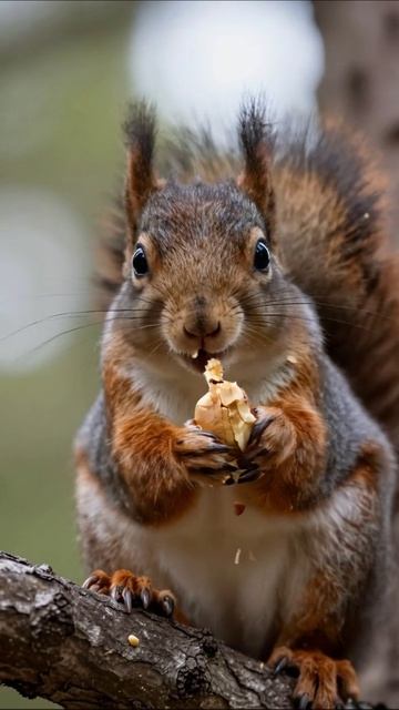 Веселая белка с орехом #белка #природа #животные