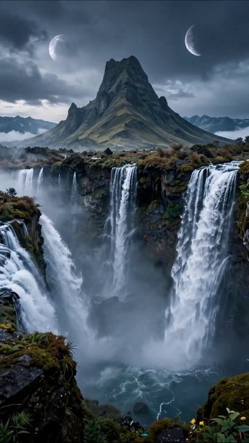 Загадка водопадов: величие природы и тайны космоса #природа #водопады #космос