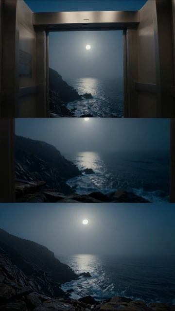 Свет луны на берегу: волшебство моря #природа #луна #море