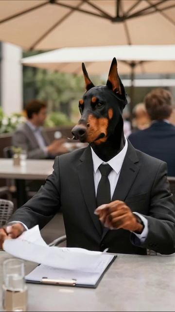 Собака в костюме: деловая встреча с шиком #смешно #стиль #собака