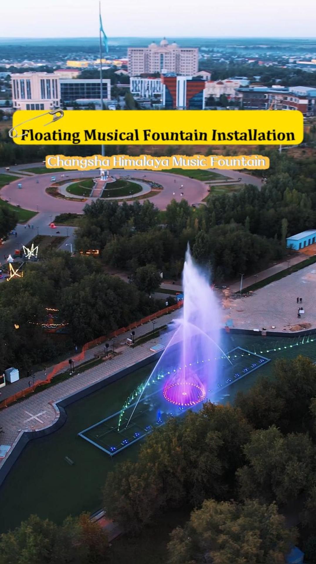 Установка плавающего музыкального фонтана