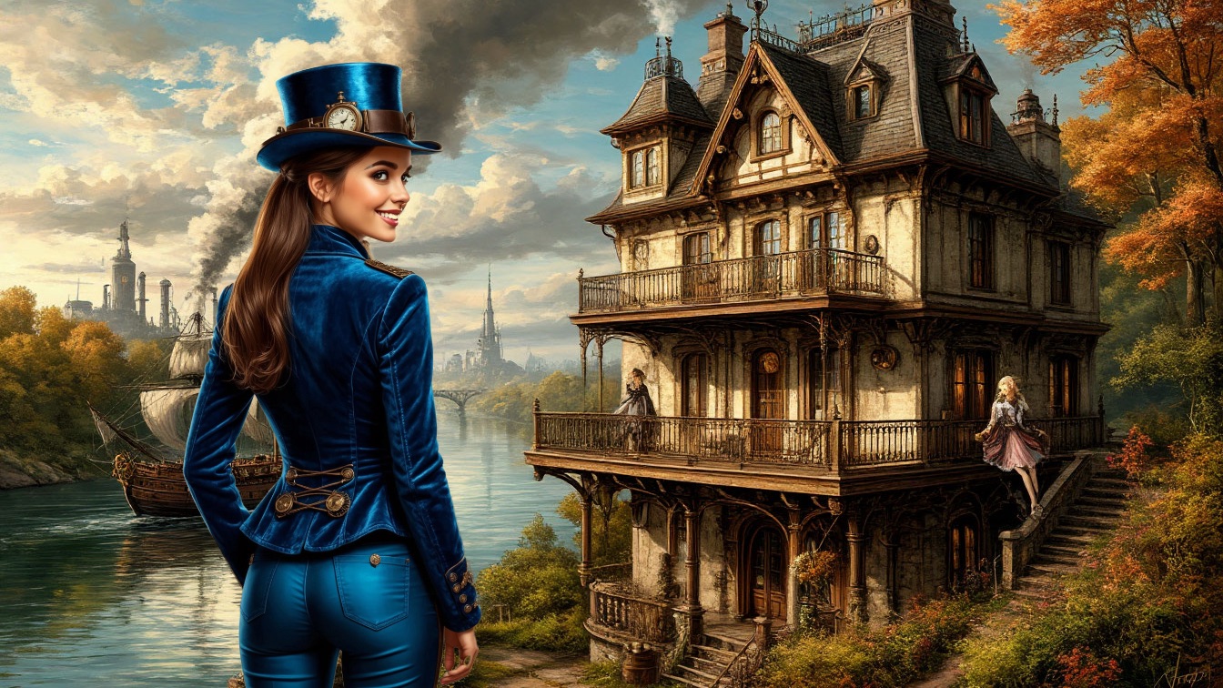 Стимпанк Крокодил. На излучине горной реки