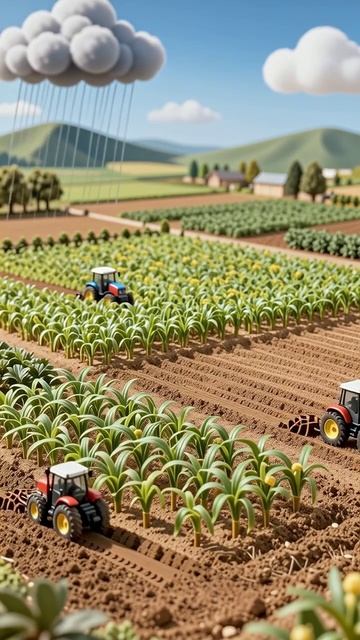 Сельское хозяйство в миниатюре: работа тракторов на поле #ферма #тракторы #миниатюры