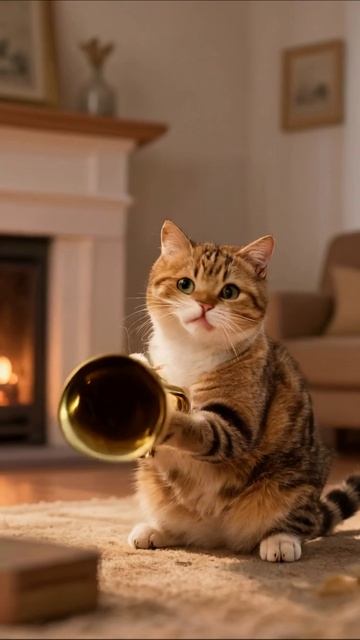 Музыкальный кот на трубе! #кот #музыка #домашниеживотные