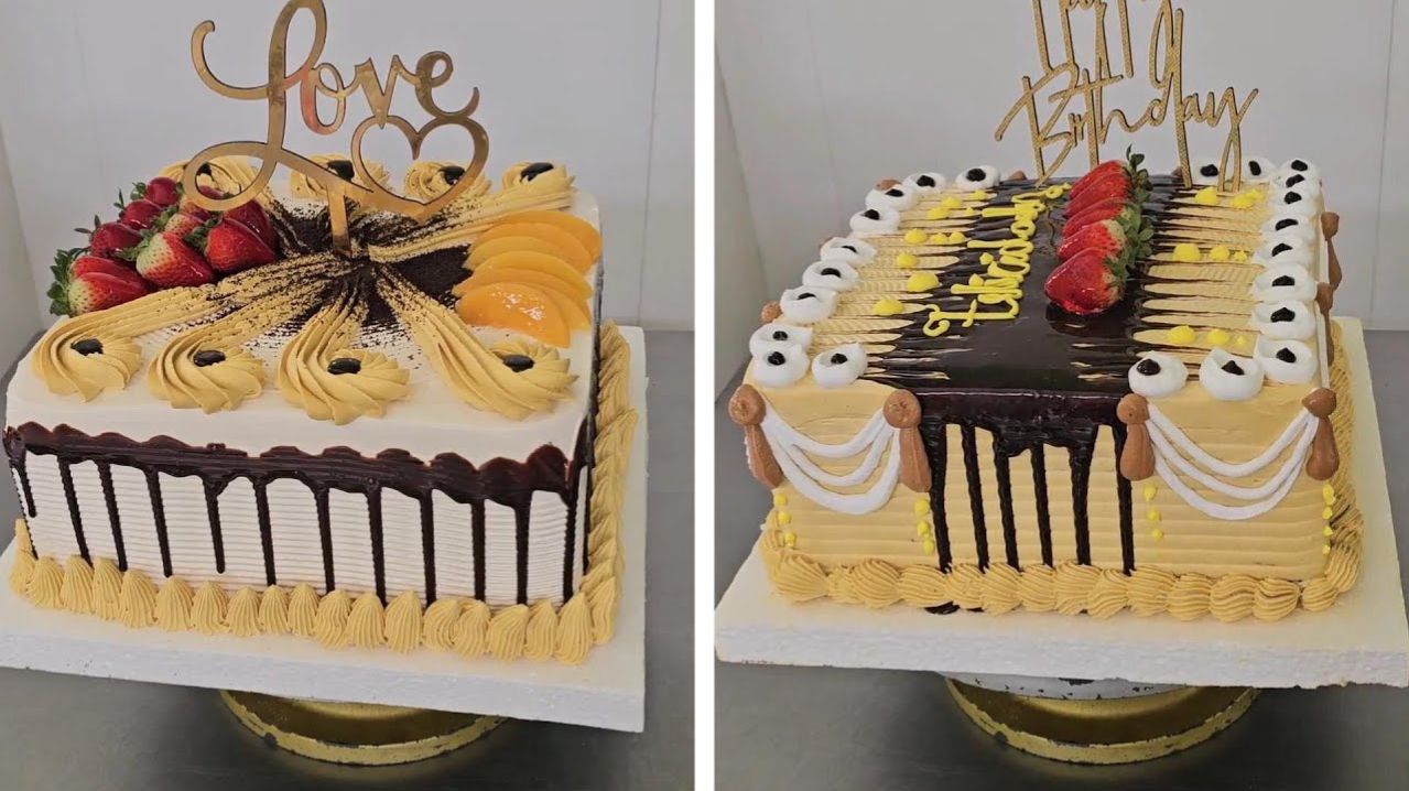 Хотите ли вы украсить квадратные торты таким образом