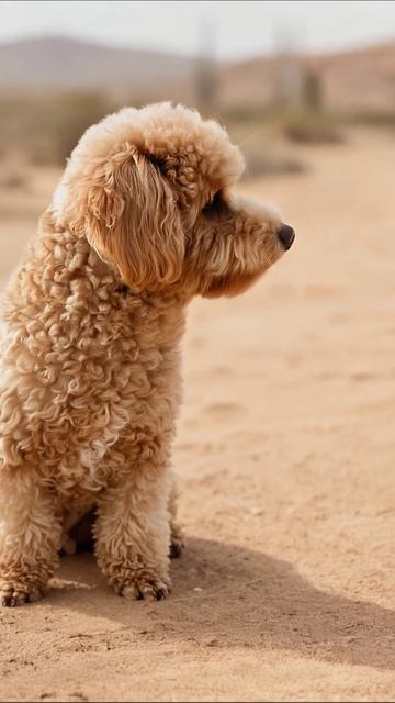 Смешной пушистик в пустыне #щенки #собаки #питомцы