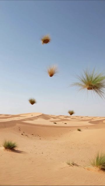 Летающие травы в пустыне: магия природы #пустыня #природа #искусство