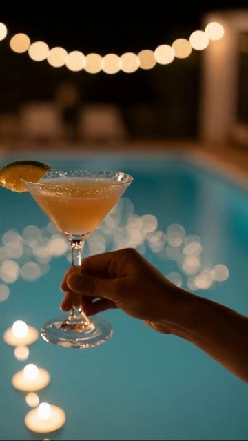 Коктейль у бассейна: вечерний отдых #коктейли #отдых #вечеринка