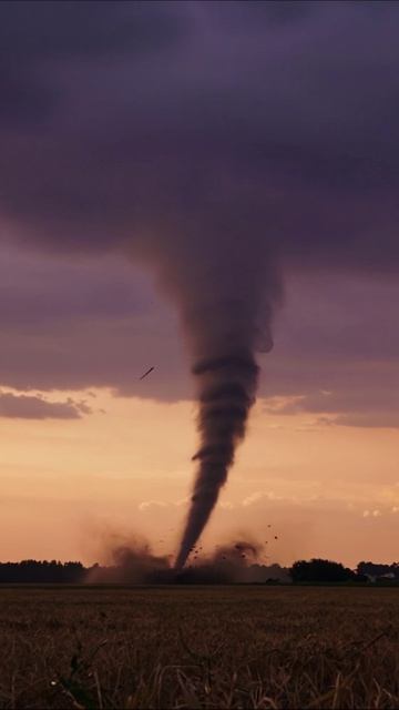 Ужас торнадо: невероятные кадры стихии #торнадо #природа #шторм