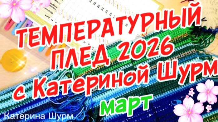 Температурный плед 2026 с Катериной Шурм | МАРТ| Связать плед крючком| вязать спицами| совместник