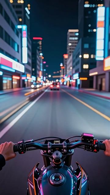 Ночная езда по городу на мотоцикле #мотоцикл #ночнойгород #приключения