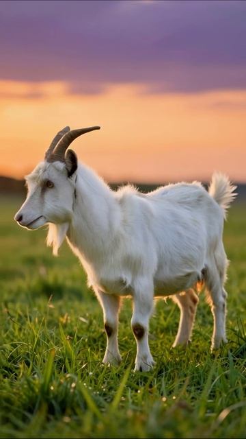 Уютная коза на закате #козы #животные #природа