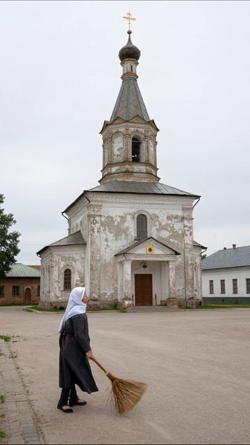 Уборка у храма: забота о святом месте #праздник #село #традиции