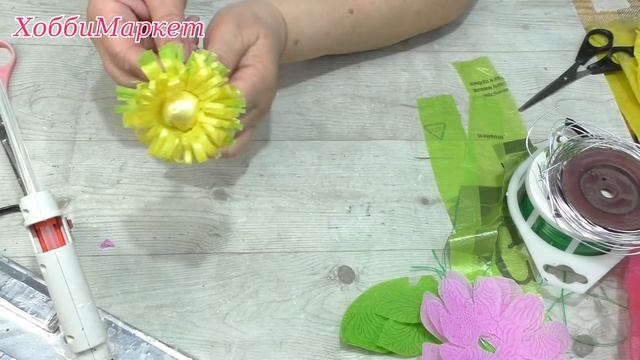 Нежные цветы своими руками. Совмещаем материалы. ХоббиМаркет
