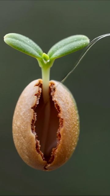 Чудо природы: росток из семени #природа #растения #микрофотография