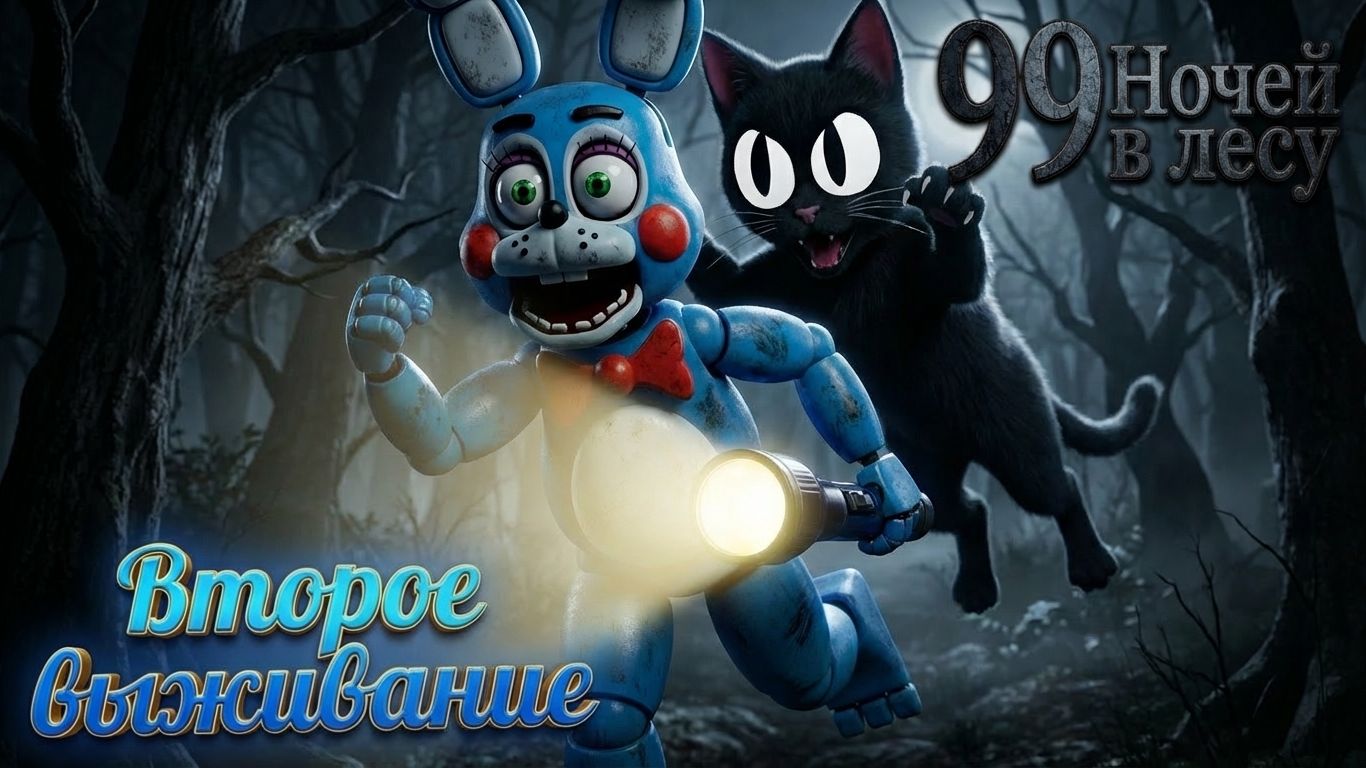 🔷БЕШЕНАЯ КОШКА НАПАЛА НА ТОЙ БОННИ🔷 99 Ночей в лесу Roblox