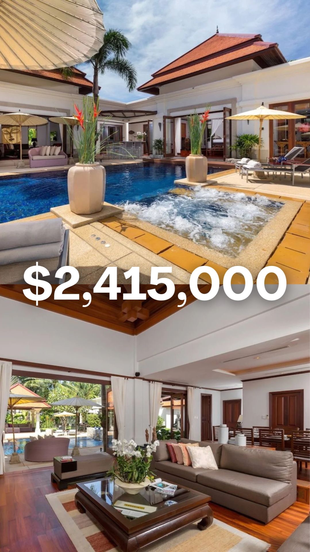 Роскошная вилла с элегантной мебелью в балийском стиле и всей необходимой техникой.