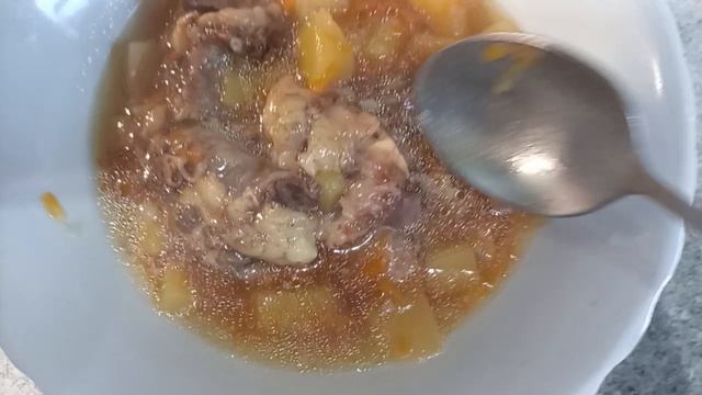 говяжьи косточки с картошкой в афганском казане