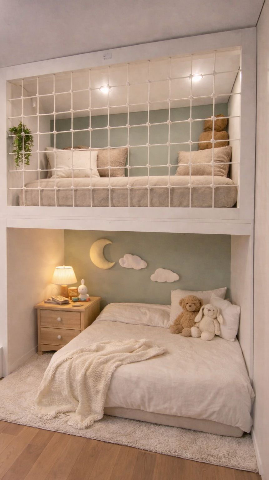 Кровать-чердак, которая решает задачу двух детей в одной комнате