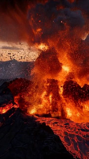 Извержение вулкана: Сила природы #вулкан #природа #извержение