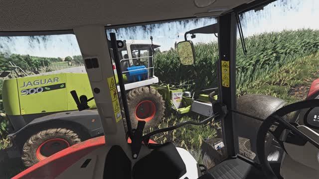 FS25 Etruria. Massey Ferguson 7720 вид из кабины. Уборка силоса.