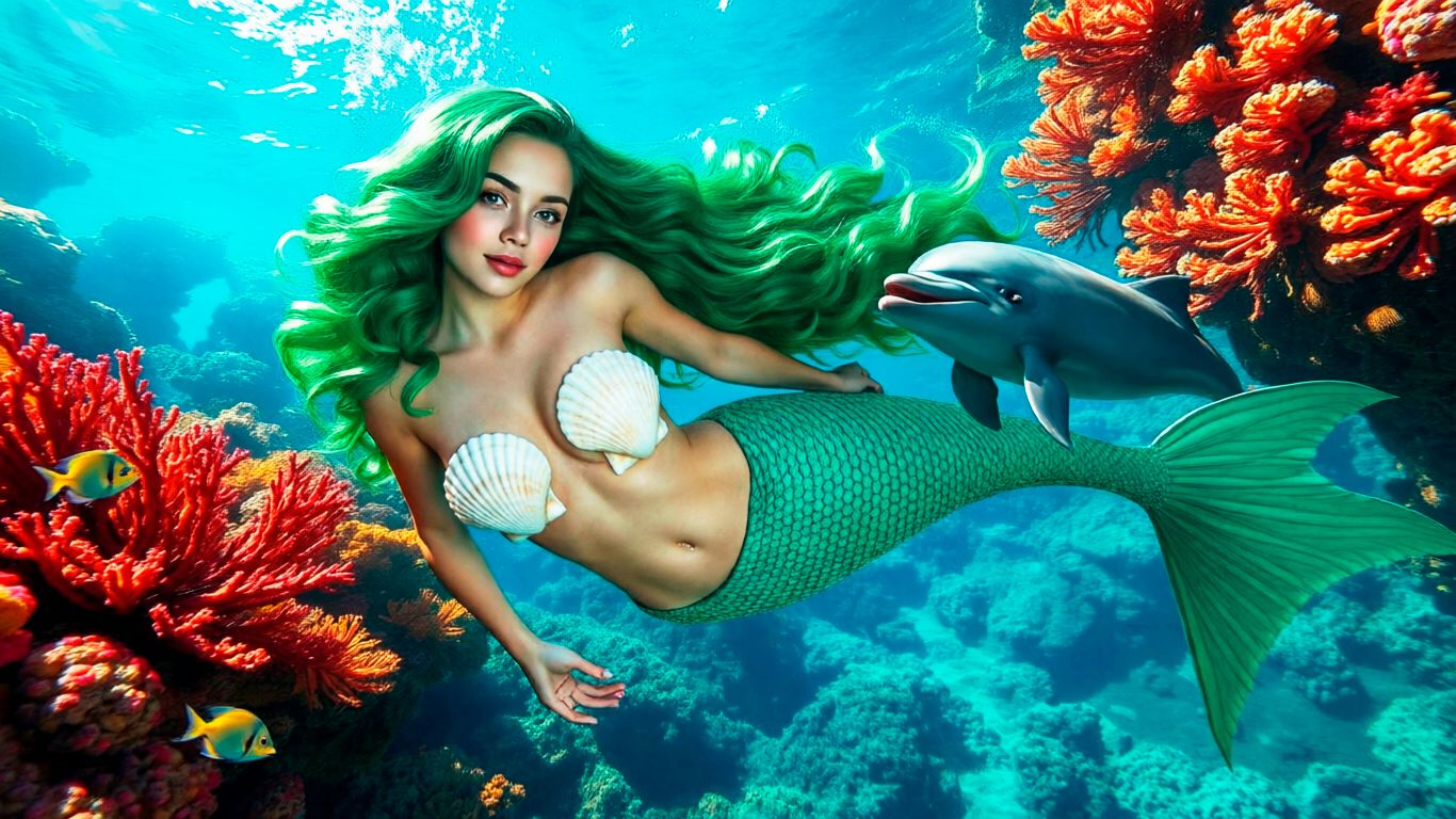 Русалка и дельфин