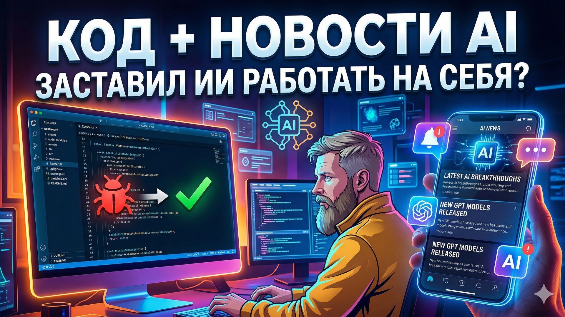 Flutter разработка с AI #4 — Cursor фиксит баги + новости AI