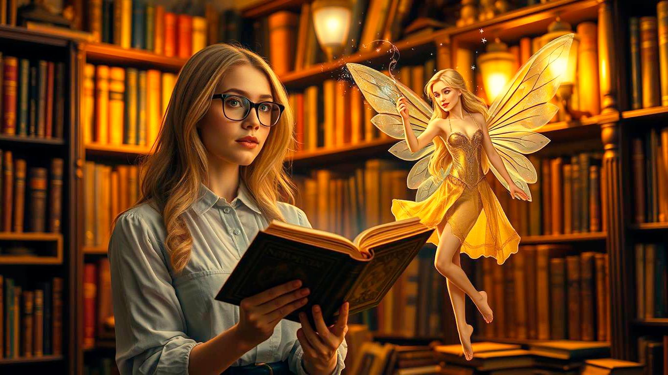 Девушка, фея и магическая телепортация