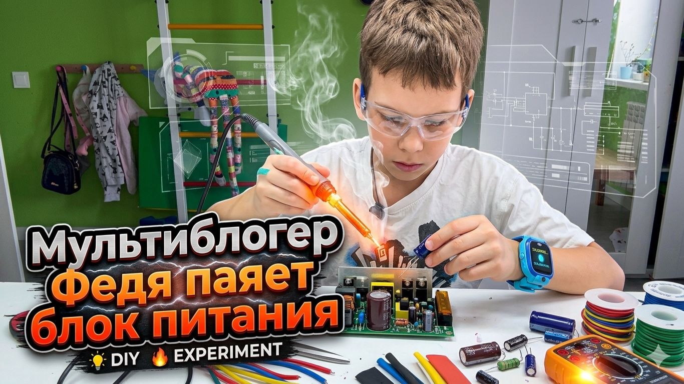 Мультиблогер Федя паяет блок питания