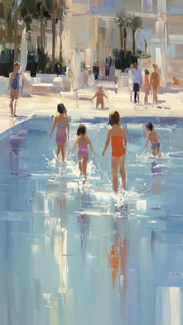 Полдень у бассейна (картина #1123) / Арт-студия Нормова