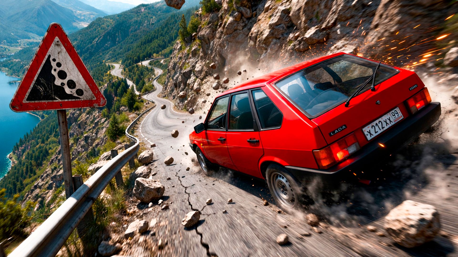 ШАНС ПРОЕХАТЬ 0.001%! ОПАСНЫЙ СПУСК С ГОРЫ БЕЗ ТОРМОЗОВ В BEAMNG DRIVE!