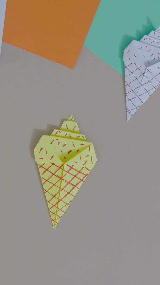 МОРОЖЕНОЕ из бумаги своими руками ОРИГАМИ | ORIGAMI ICE CREAM #stepbystep #children #foryou #diy