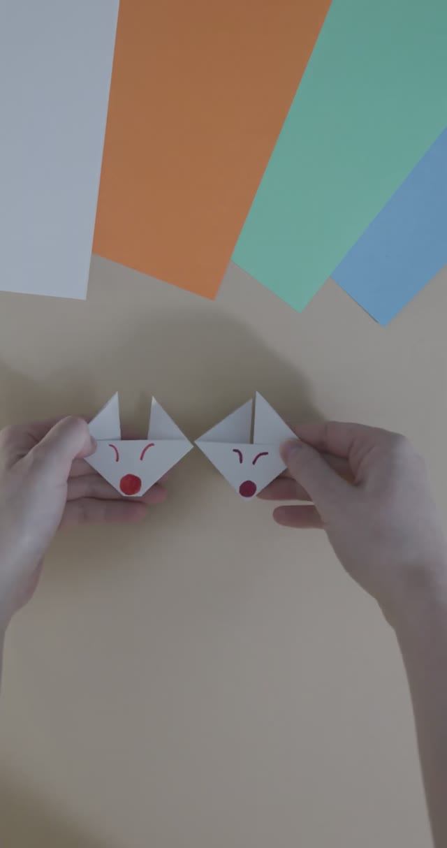 Мордочка ЛИСЫ из бумаги | Простое ОРИГАМИ для ДЕТЕЙ | ORIGAMI FOX #stepbystep #children #foryou #diy