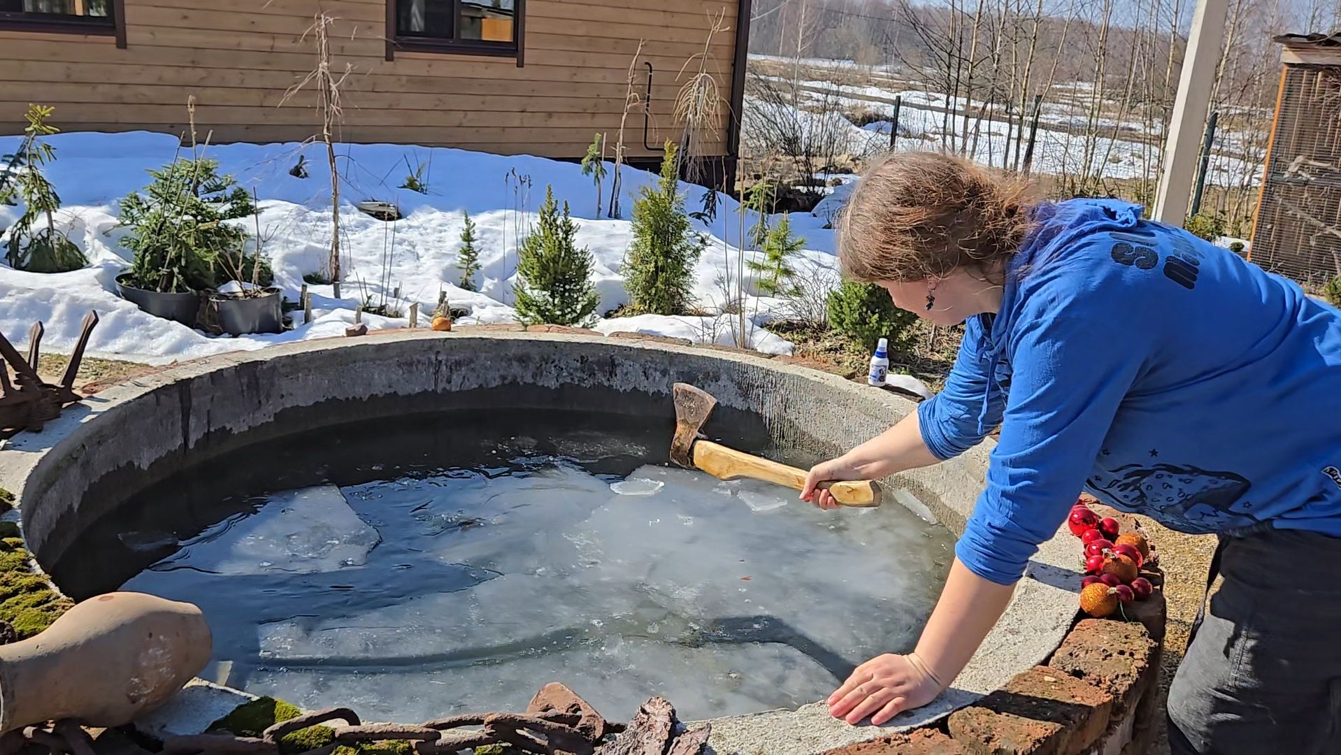 Весна в деревне и экспериментальное полено