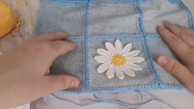 Аппликация ромашка крючком
