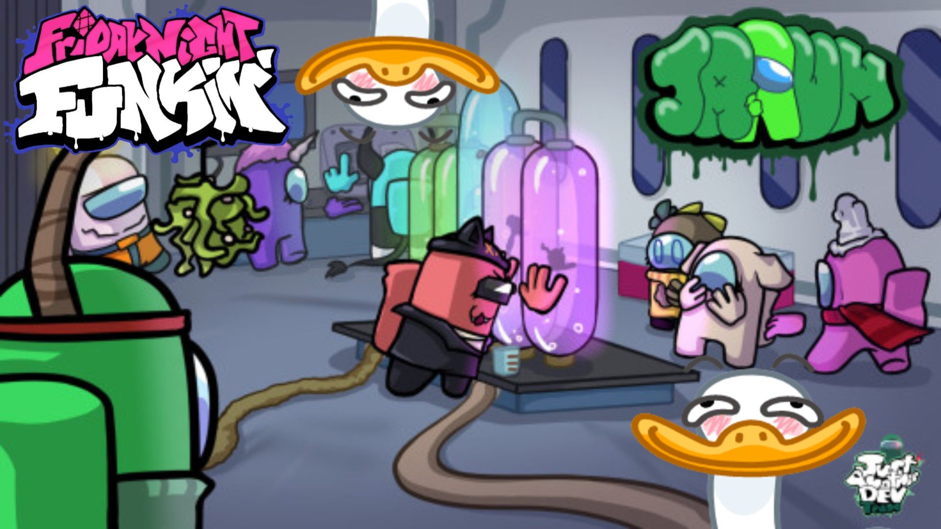 😨МЕГА ГУСЬ ПОРВАЛ ВСЕМ УСТЬ!! ПРЕДАТЕЛЬ УДАЛЁН! ФРАЙДЕЙ НАЙТ ФАНКИН МОД JUST ANOTHER AMONG US!! 🦢