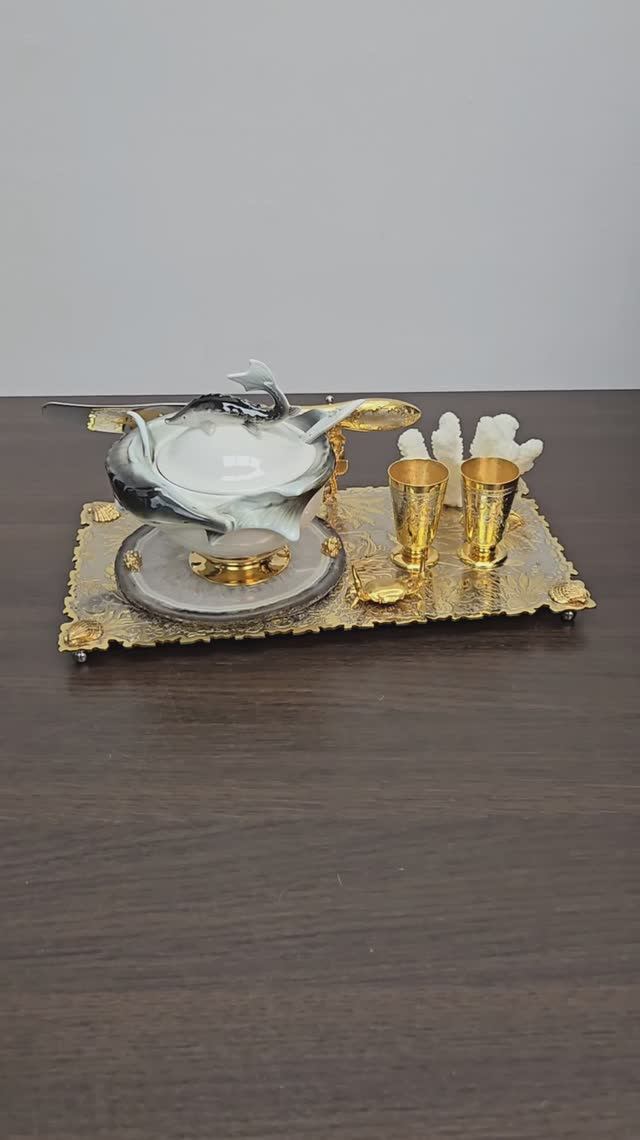 Икорный набор «Подводный мир» с рюмками на 2 персоны