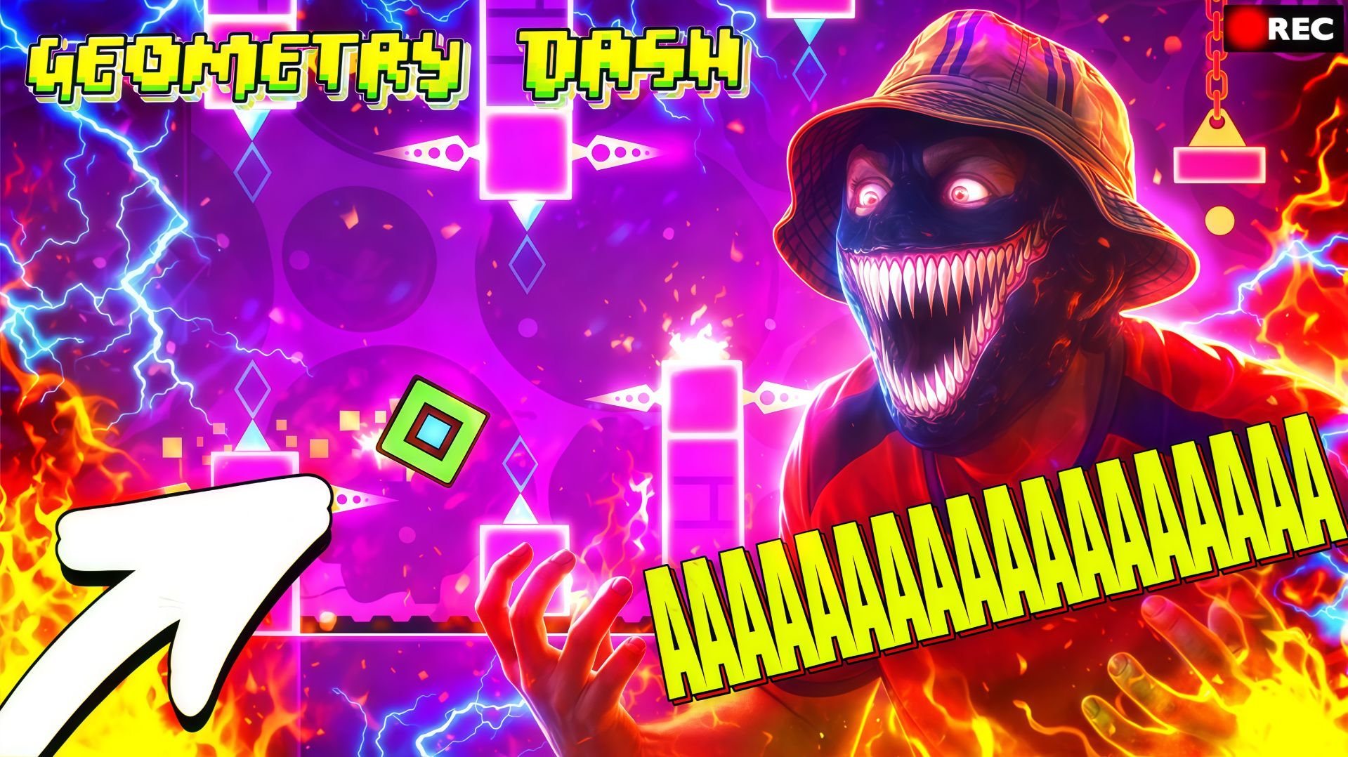 КККААКК ВВВВ ЭЭТТООАТТОО ИИГРАРАТТЬЬ??!!!! ЭЭТТООАТАТОО ЖЖЕЕЕЕ ККООАШММАМАРР!!!! GEOMETRY DASH!!! #1