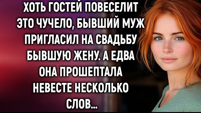 Хоть гостей повеселит, бывший муж пригласил на свадьбу бывшую жену. А едва она прошептала…