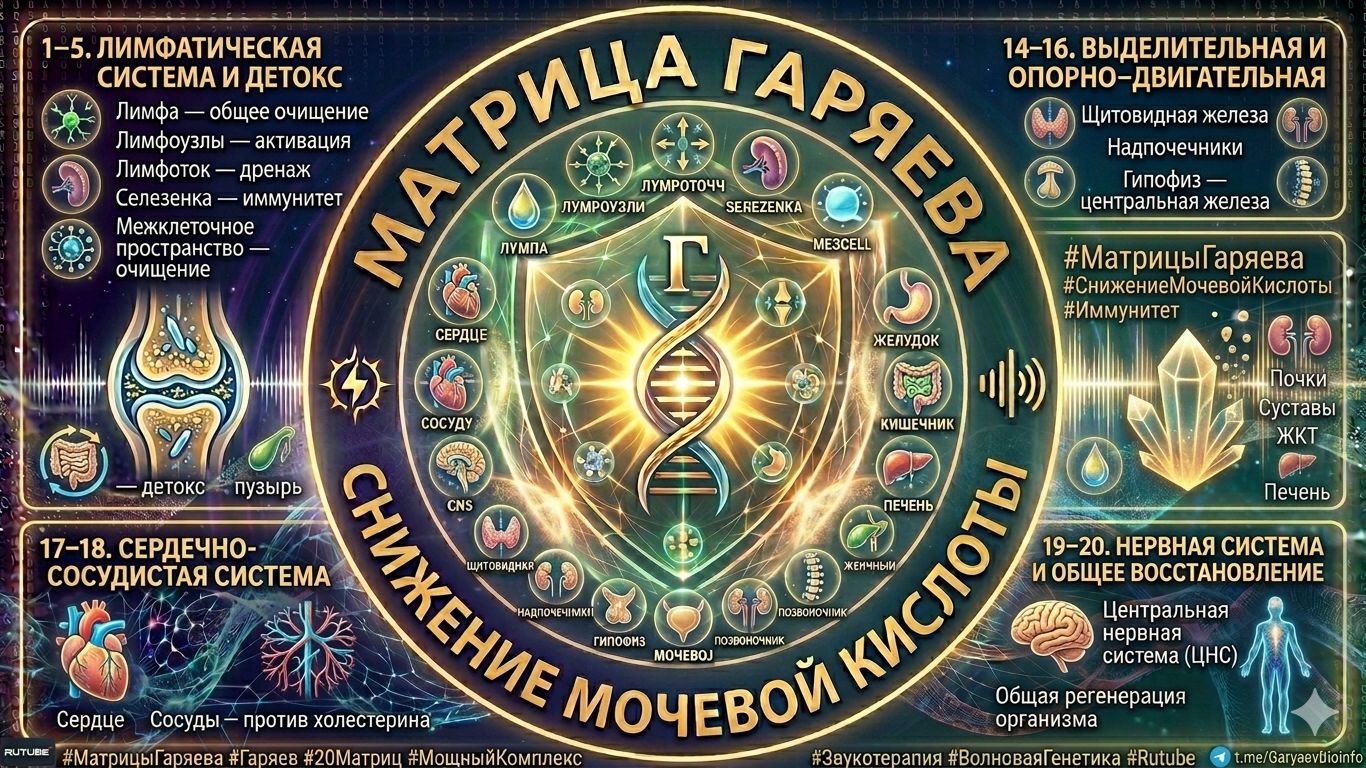 МОЩНЫЙ КОМПЛЕКС МАТРИЦ ГАРЯЕВА 🔥 20 МАТРИЦ ДЛЯ ВСЕХ ОРГАНОВ И СИСТЕМ | Полное исцеление организма
