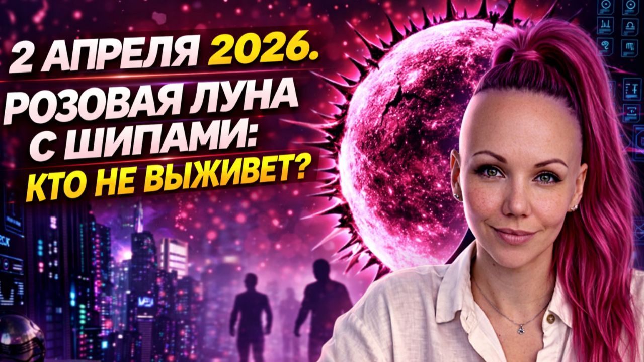 РОЗОВАЯ ЛУНА С ШИПАМИ: ПОЛНОЛУНИЕ 2 АПРЕЛЯ 2026 ⚠️