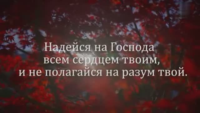 Надейся на Господа - из мудростей притч Соломона
